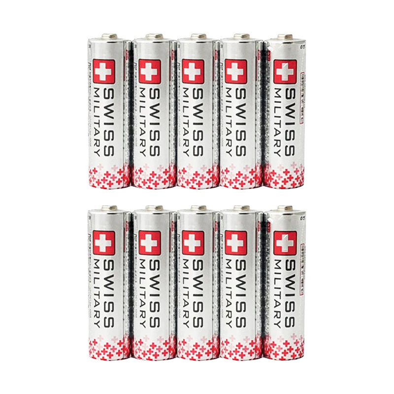 Swiss military alkaline battery AA battery LR6 1.5V 10 ALBULK + AAA Battery LR03 1.5V 10 ALBULK