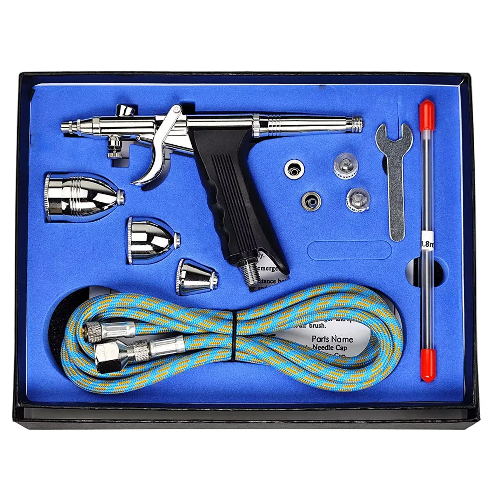 

Dual Action Gravity Airbrush 0.3/0.5/0.8mm Nozzle Needle Airbrush Kit Airbrush Set Spray Air Brush For Car Model Craft DIY Paint