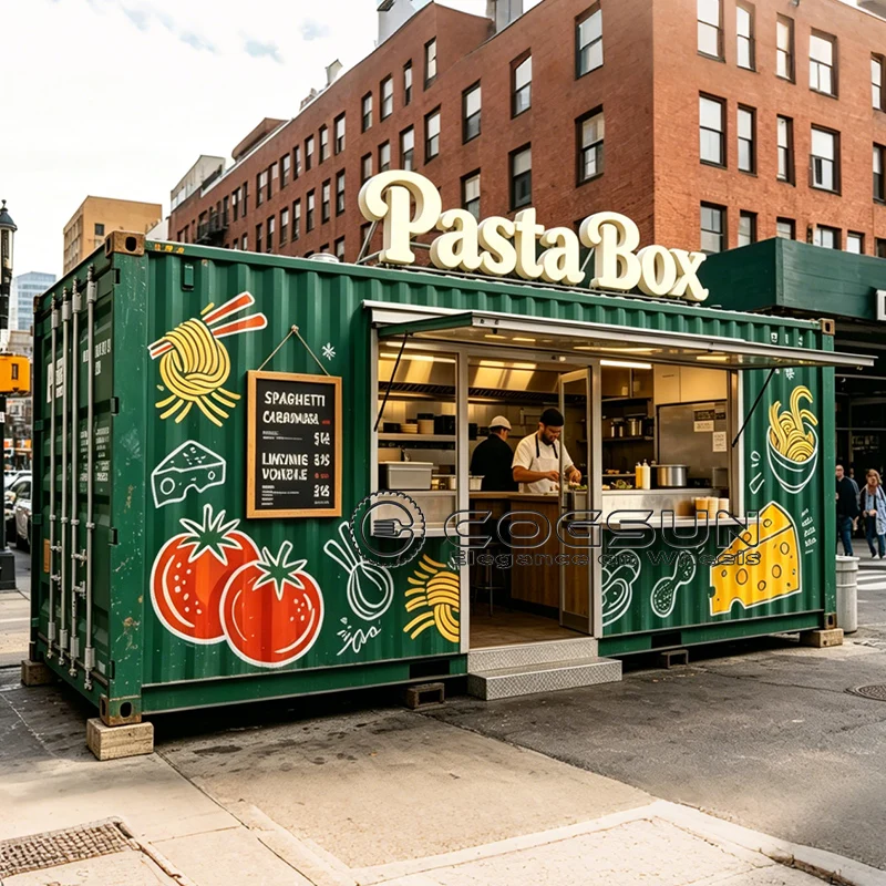 COGSUN Customizable Container Fast Food Restaurant Fully Equipped BBQ Ice Cream Coffee Restaurant Bar Food Trucks