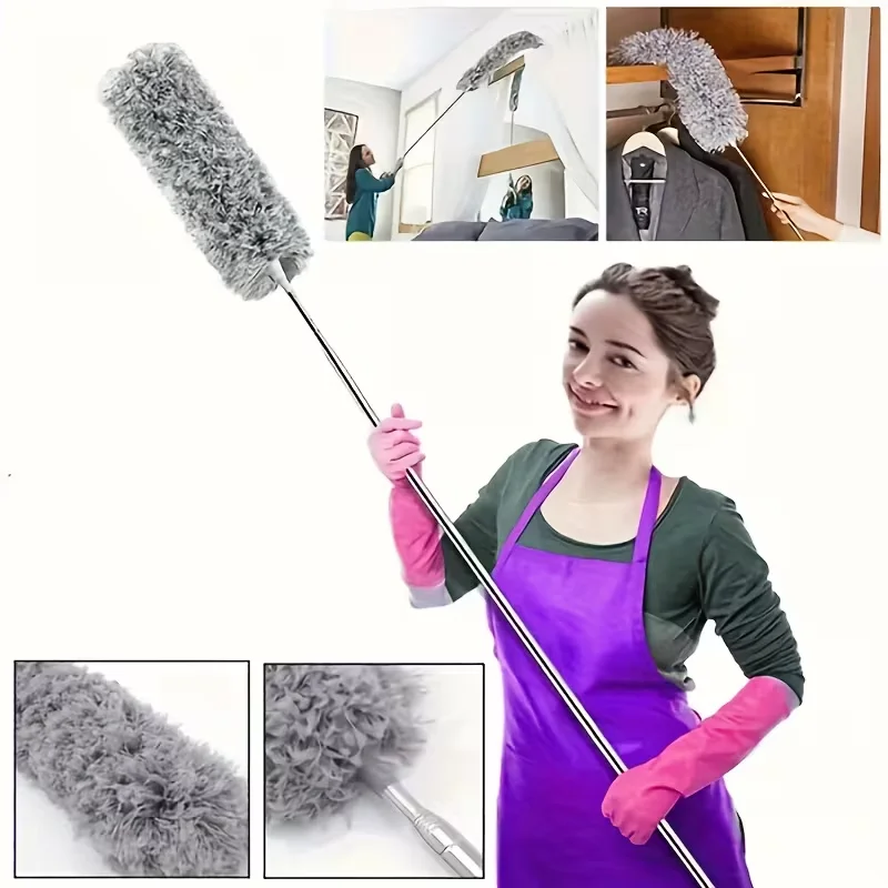 2026 Enhanced Extendable Feather Duster Featuring a Soft Tip, Telescopic Long Handle Microfiber Dusters for Cleaning, Ideal for
