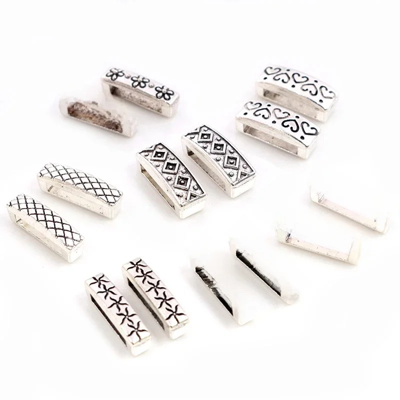 20 sztuk 16x6x6mm koraliki Bails zawieszki tworzenia biżuterii DIY dla 1cm PU skórzana bransoletka duże koraliki z dziurką ustalenia rozmiar otworu 11x2mm — zdjęcie 2