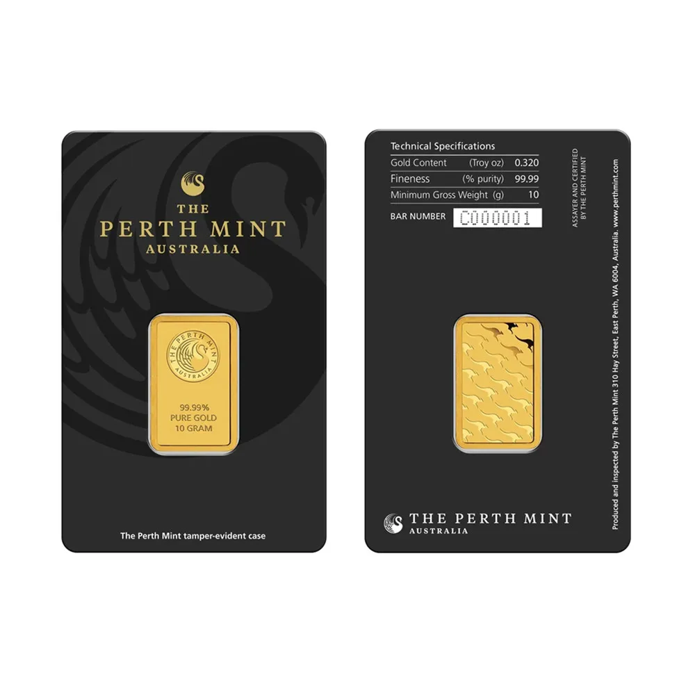 Australië Gold Bar-serie zegelverpakking met een onafhankelijk serienummer Messing kern Fake Gold Block Craft Collection Gift