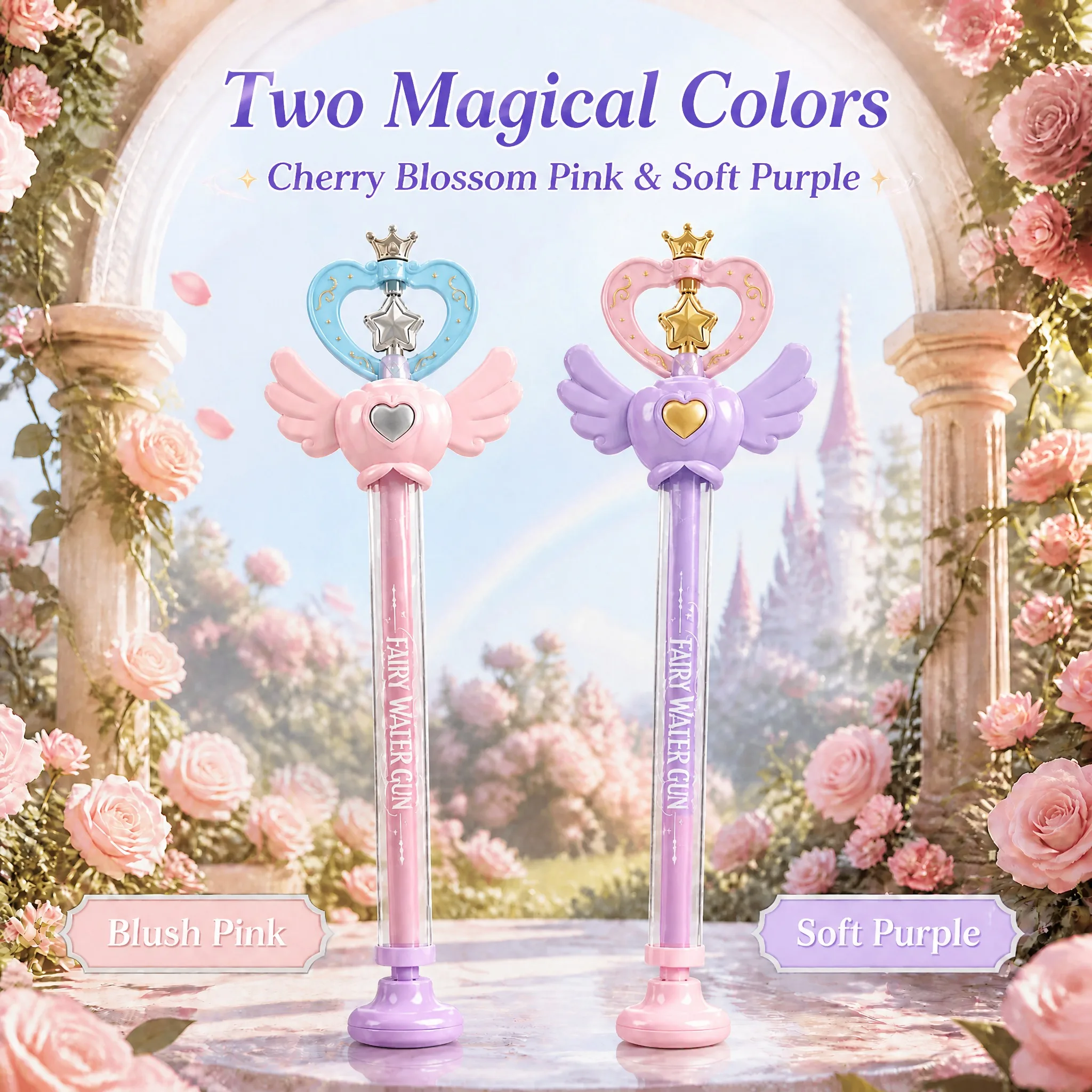 Magic Fairy Wand Water Gun Summer Water Play Toy Dual Mode Water Cannon for Kids Adults Birthday Gift for Water Battle Outdoor