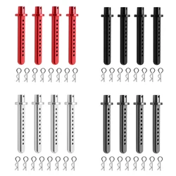 4 Pcs Aluminum Body Post Mounting Car Shell With R Clamp Fixing Post for 1/10 RC Crawler Vehicle Axial SCX10 Parts Accessories