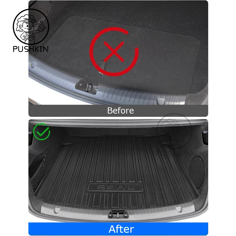 Car Front & Rear Trunk Mat Storage Box Pad For Byd Seal Ev 2023 2024 BYD ATTO 4 Waterproof Pads Cargo Liner Trunk Tray Floor Mat