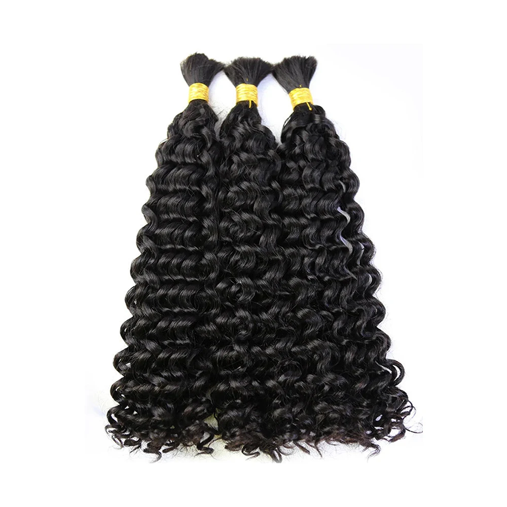 Trenzas Bohemias de onda de agua, cabello humano trenzado a granel, cabello 100% humano sin procesar, cabello Remy a granel sin paquete de trama para trenzado