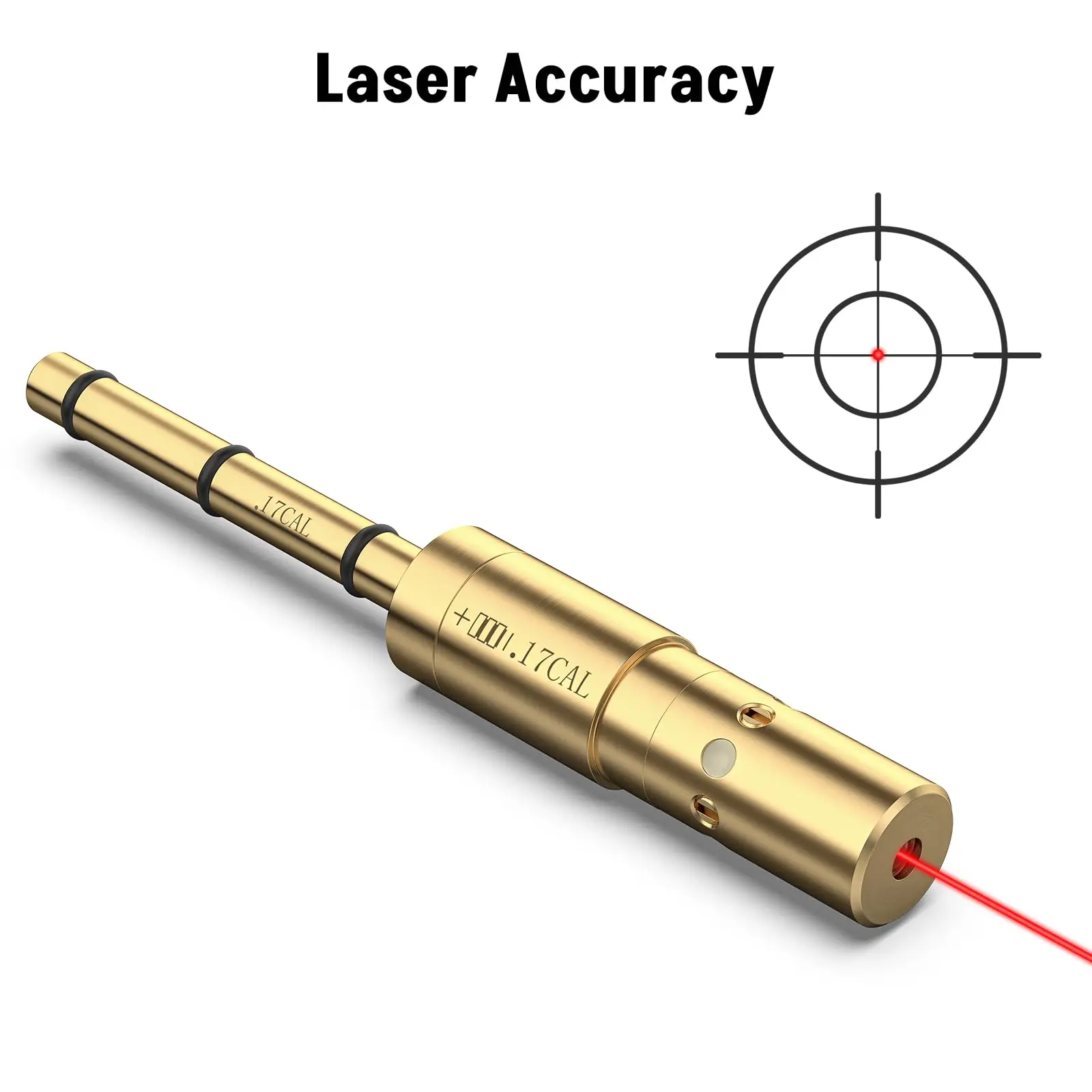 CVLIFE  Rifle Airsoft 17HMR/.177 Cal End Barrel Bore Sight Red Laser Boresighter with 4 Sets of Batteries and Spare O-Rings