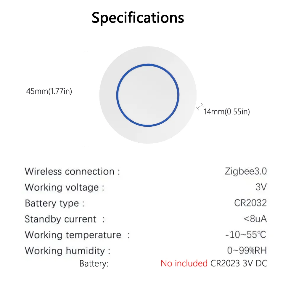 Tuya Zigbee Smart Scene Switch Wireless Smart Home Scene Switch Zigbee Smart Button Support Smart Life App Needs Zigbee Gateway