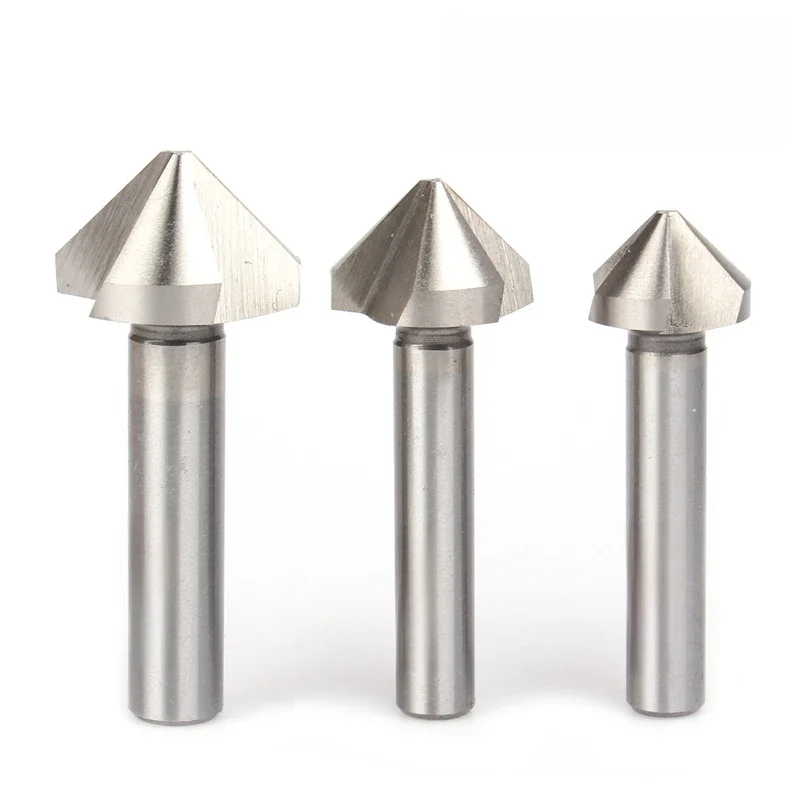 Versery 4.5-50mm 3 flet 90 stopni HSS M2 6542 pogłębiacz narzędzie do fazowania wiertła do stopu aluminium ze stali nierdzewnej — zdjęcie 2