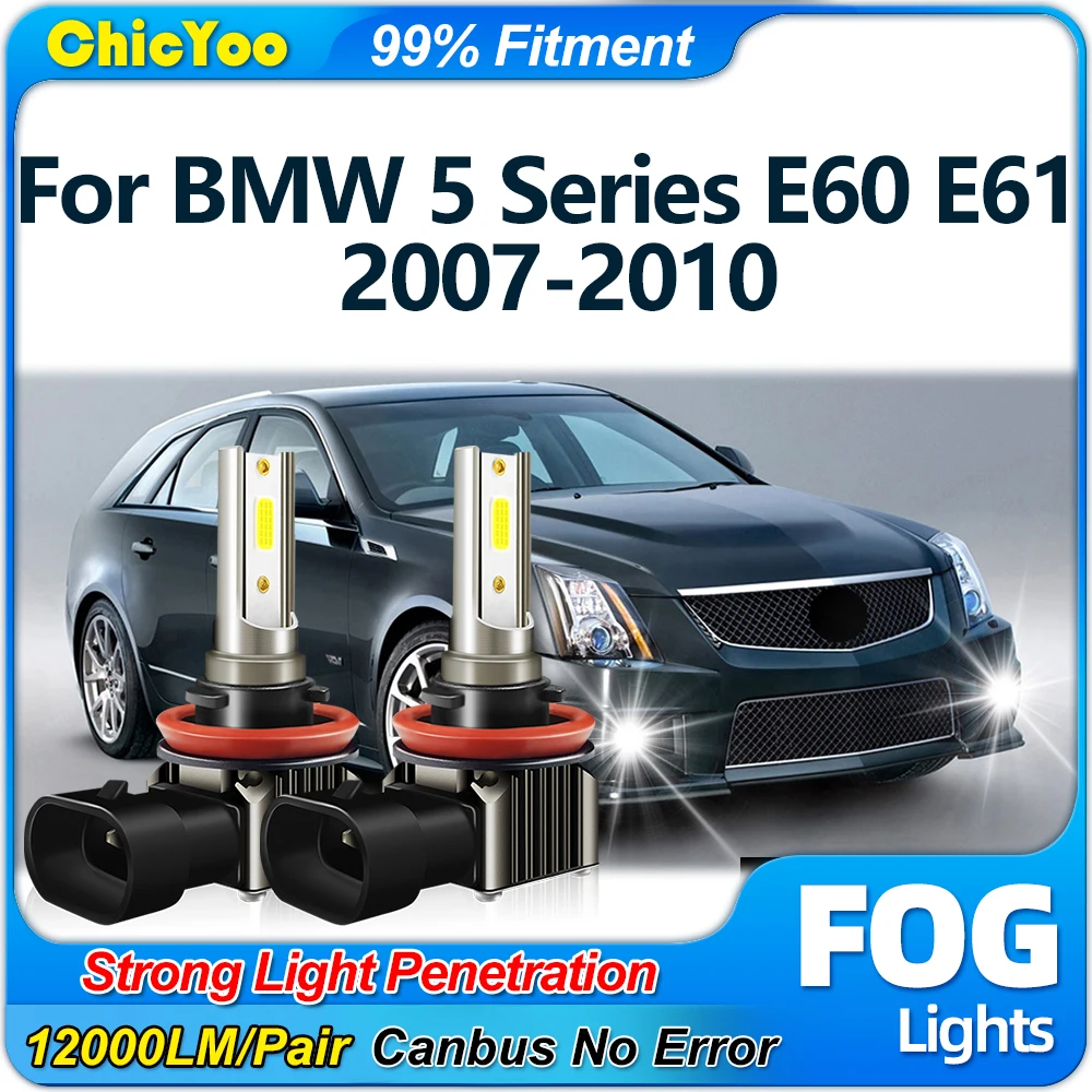 12000LM H8 H9 H11 Auto LED Nebel Lichter Lampen 6000K Weiß Auto Nebel Lampen 12V 24V für BMW 5 Serie E60 E61 2007 2008 2009 2010