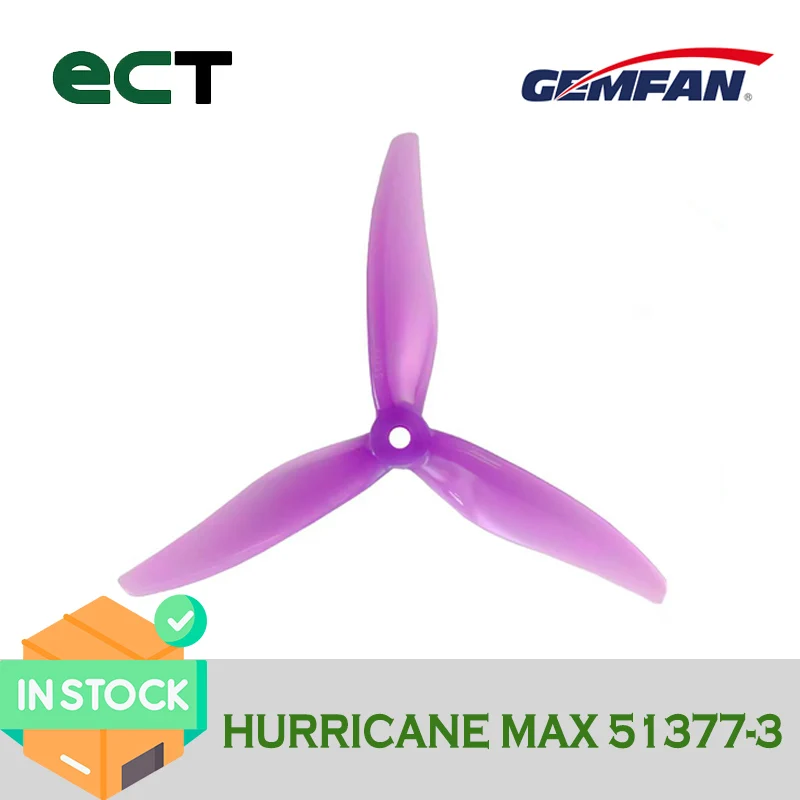

Gemfan Hurricane 51477 3-Blade Propeller (Set of 4) Flash Props for RC FPV Racing Freestyle Long Range Drones Parts