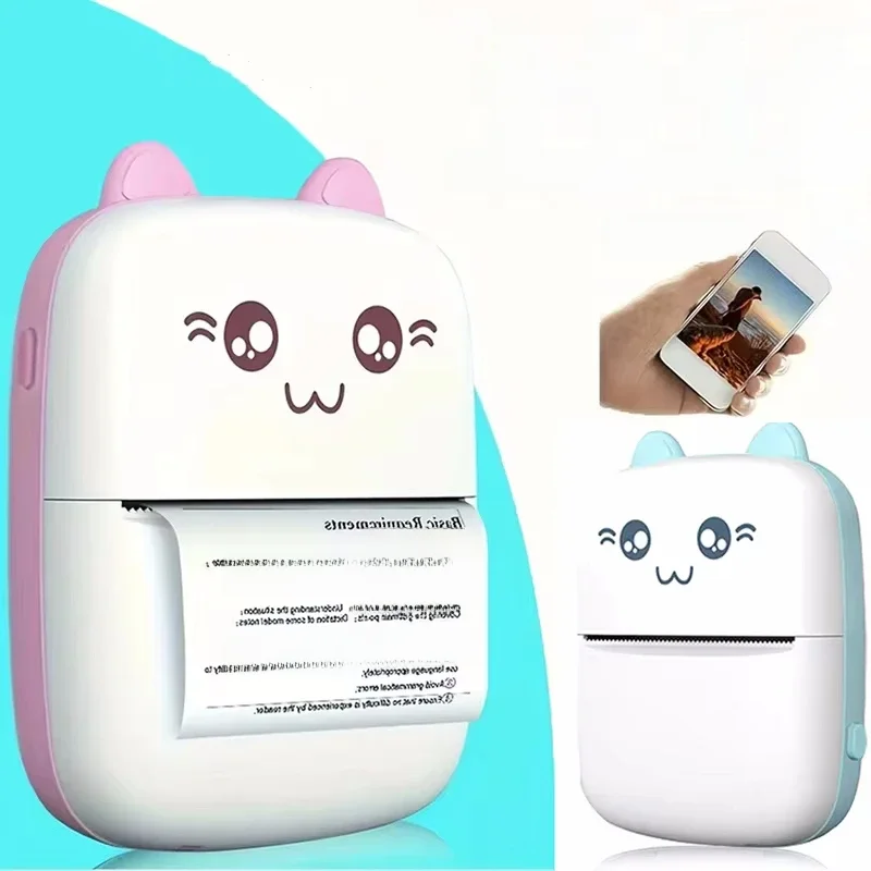 Mini imprimante thermique portable impression photo imprimante d'étiquettes thermiques de poche 58mm impression sans fil Bluetooth Android iOS imprimantes