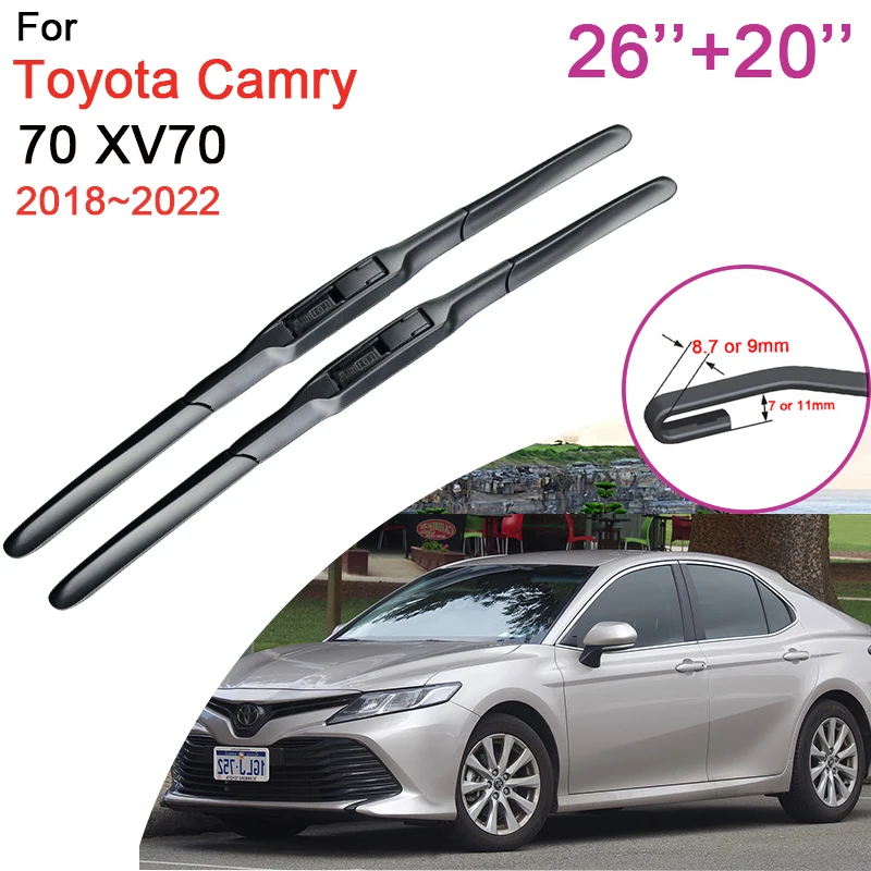 

for Toyota Camry 70 XV70 Ascent SX TRD XLE 2018~2022 2019 Car Front Windshield Windscreen Wiper Blades Rubber Wipers Accessories