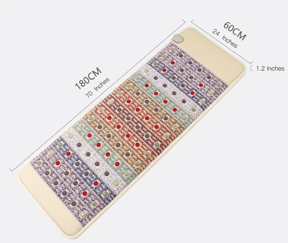 Rainbow Wheel Pulse Photon Energy Massage Pad PEMF Infrared Heating Kristallmatte Natural Crystal Ore Relieves Back Pain