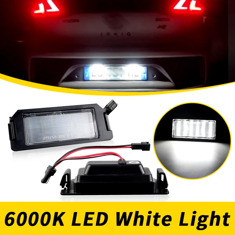 2Pcs LED License plate light For Hyundai I20 Veloster FS XG 30 Terracan HP Coupe GK 12V White No error For Kia Picanto Rio Soul