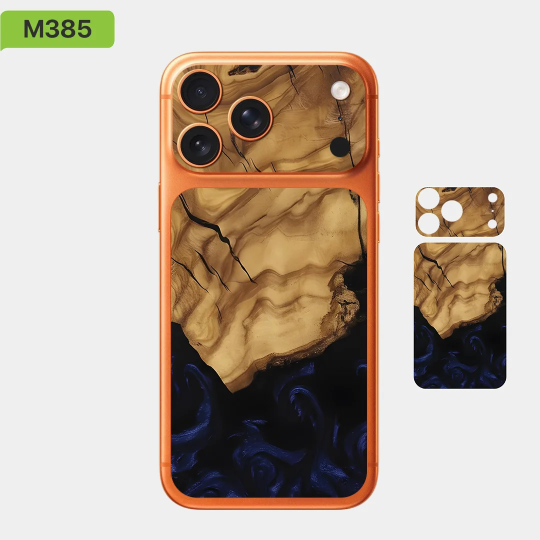 ملصق فينيل جلدي لهاتف iPhone 17 Pro max/iPhone 17 Pro، مجموعة خشبية من جلود Nexa، كاميرا وبطارية، BC0039 #2