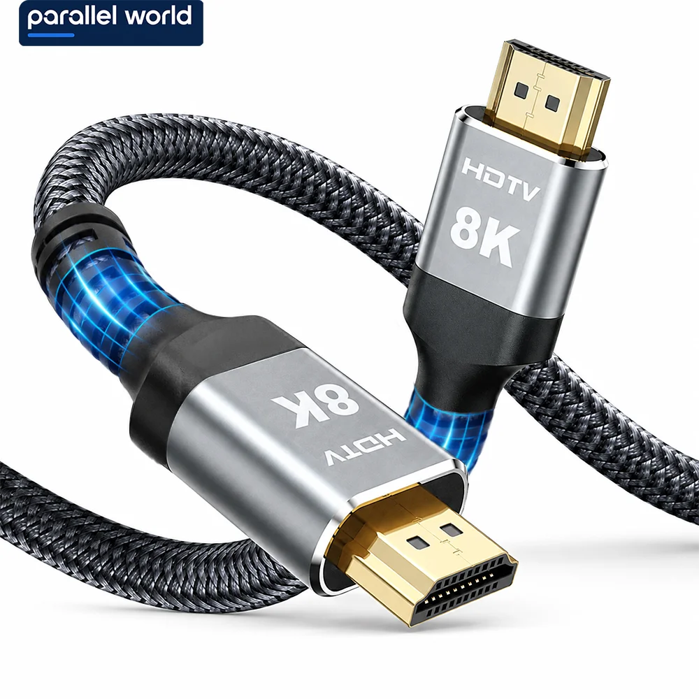 HDMI 2.1 Cable 8K 60Hz 4K 120Hz 48Gbps Ultra High Speed Braided HDMI Cord for PS5 HDTV Blu-ray DVD Player