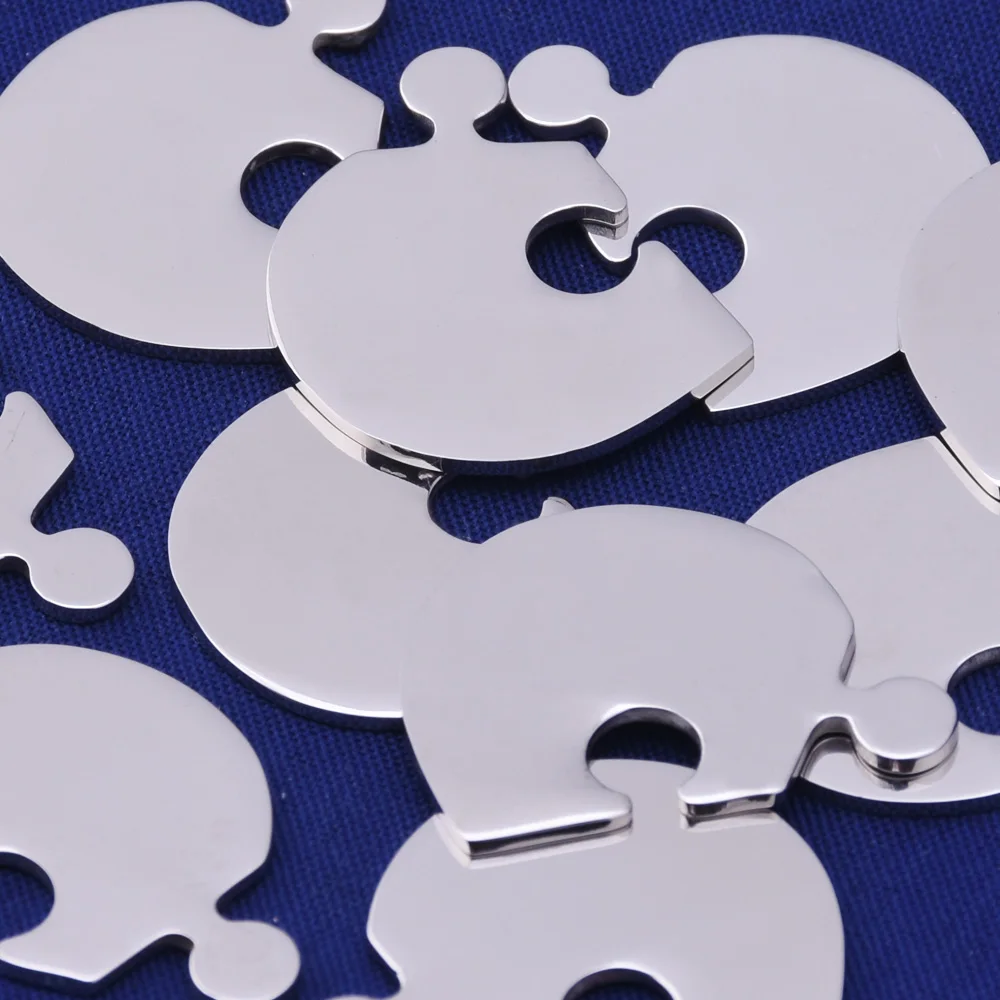 

10 About7/8"*5/8"（22*16mm） tibetara® Stainless Steel Puzzle Piece Broken Heart Stamping Blank,FANTASTIC SHINE,18 Gauges,10125550