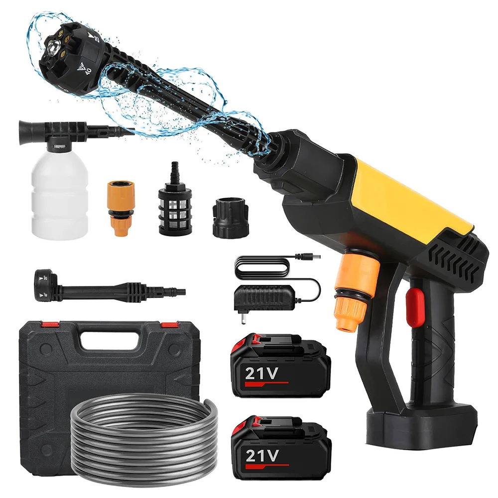 Lavadora eléctrica de alta presión de 500W y 70bar, pistola de agua para lavado de coches, herramientas de riego de jardín para batería de 18V
