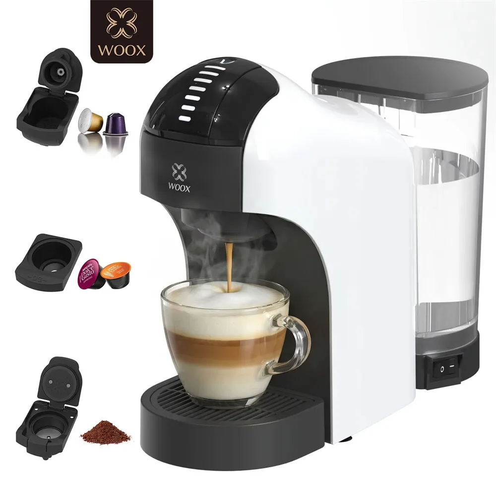 Cafetera de cápsulas 3en1 de 1400W automática,para bebidas calientes 20bares 7modos,adaptar con Dolce Gusto/Nespresso