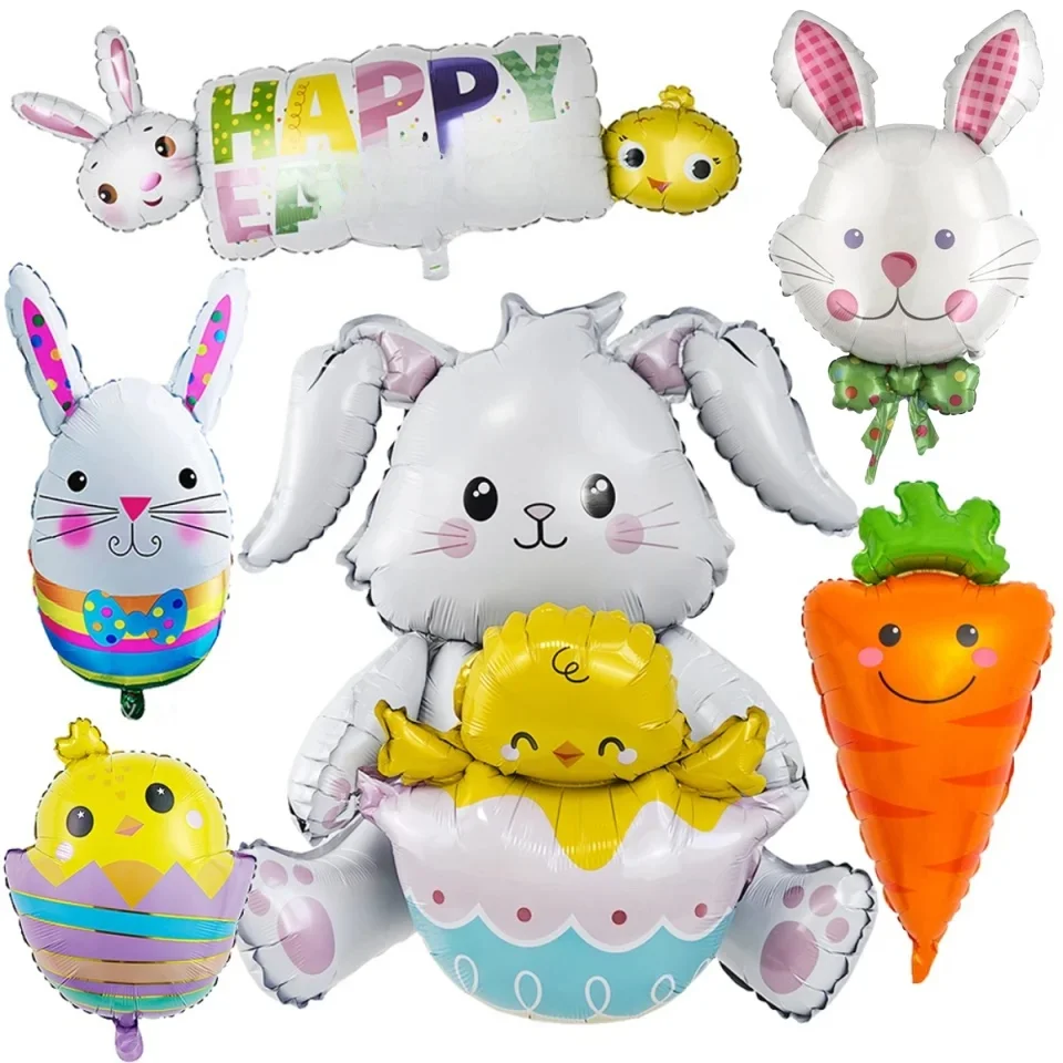 Ballons de pâques ballons de lapin mignons pour joyeux pâques décorations de fête lapin pâques oeuf de poulet ballons fête d'anniversaire Fav