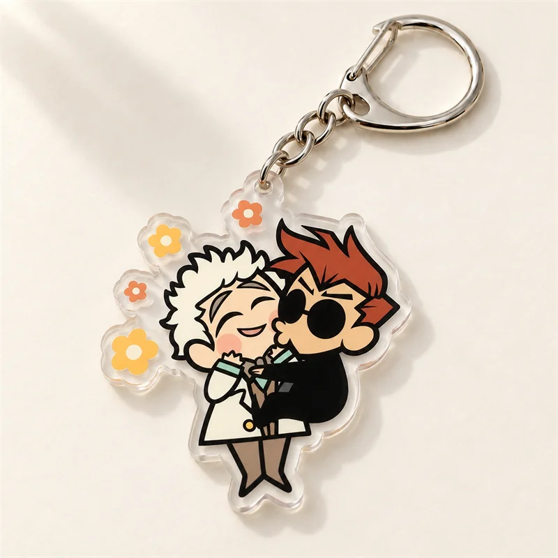 Good Omens CHIBI Keychains, Aziraphale & Crowley