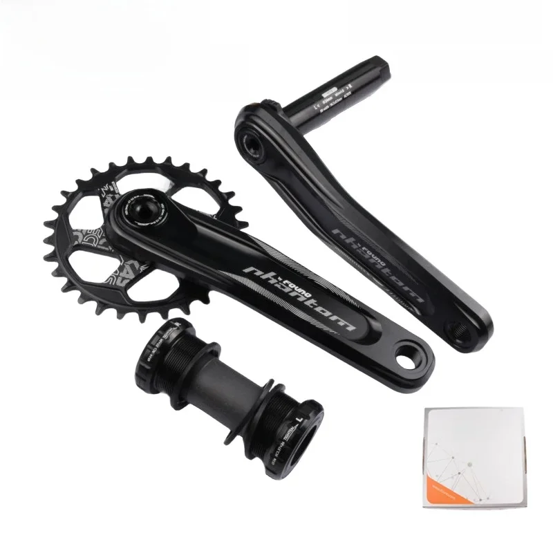 AliExpress FOVNO Fovno Crank 170MM 175MM 24MM Axis BSA Deckas 3MM Offset Chainring 30T 32T 34T 36T 38T MTB Bike Riding Black Red CNC Crankset