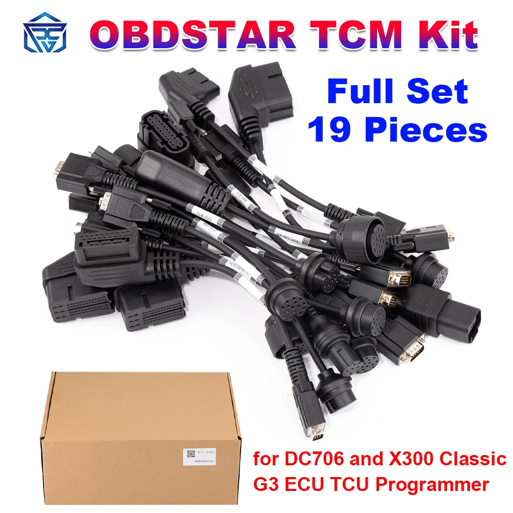 

Комплект разъемов OBDSTAR TCM, 19 предметов, полный набор для программаторов TCU DC706 X300 Classic G3, совместим с конвертером v2