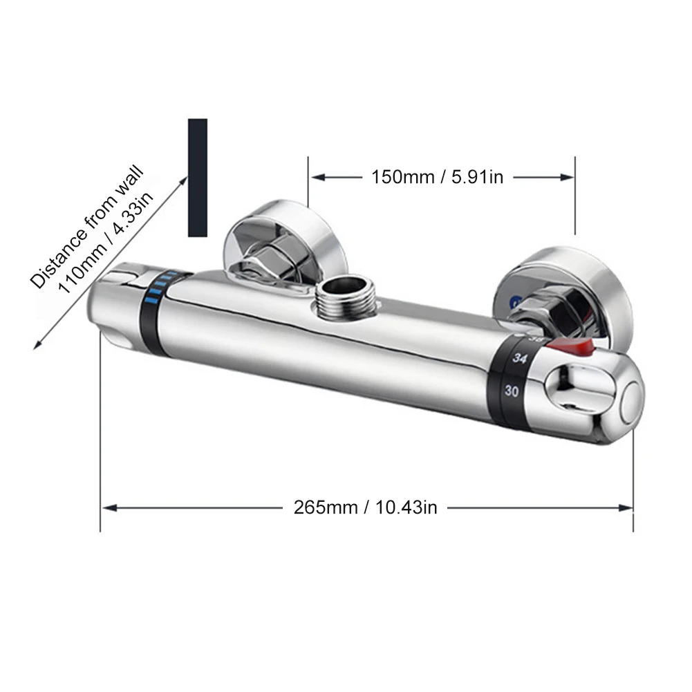 Thermostatic Shower Faucets Mixing Valve Wall Mount 38 ℃ Constant Temperature Control Shower Hot Cold Mixer Faucet Valve Bath Accessories