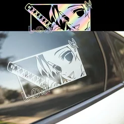 Anime Car Decals Butterfly Demon Vinyl Sticker Waterproof JDM Holographic Car Stickers Auto Decors for Bumper Rear Window Door