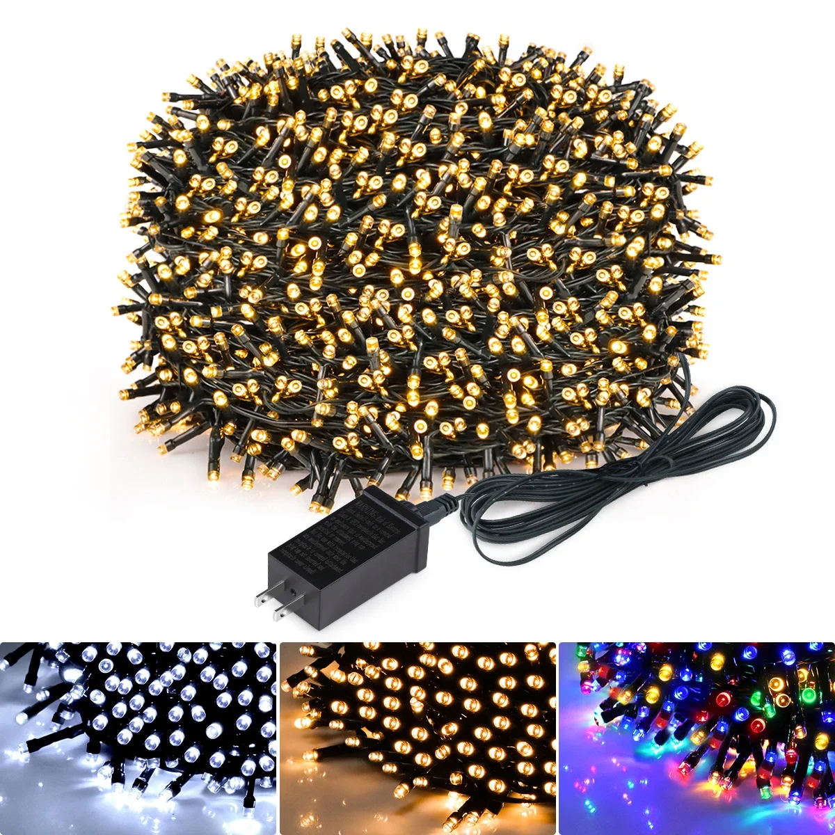Świąteczne lampki LED 24V, girlanda świetlna, 10M-50M 100M, wodoodporne, do użytku na zewnątrz, do ogrodu, domu, dekoracja na Nowy Rok i imprezy. — zdjęcie 2
