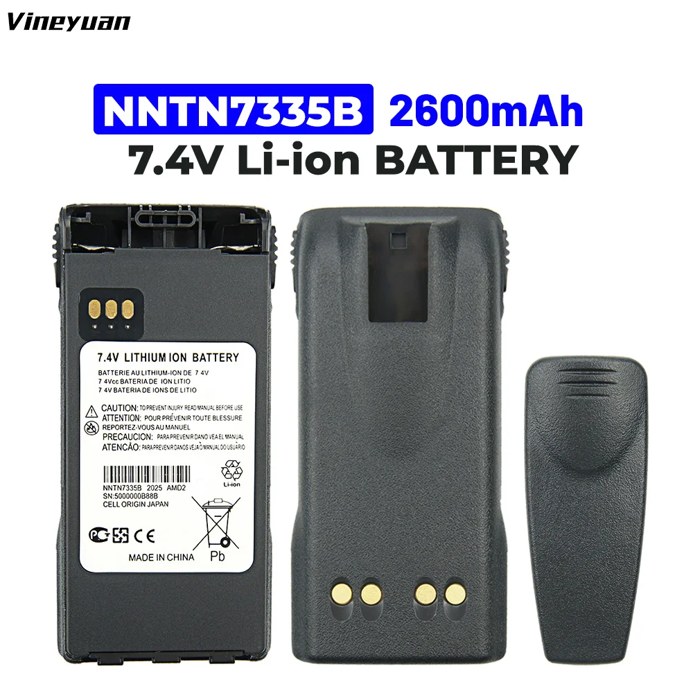 NNTN7335A NNTN7335B Li-ion Battery for Motorola XTS1500 XTS2500 PR1500 MT1500 Two Way Radios Replacement Battery with Belt Clip