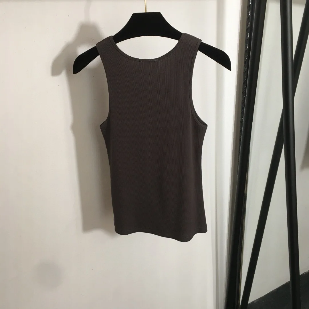 

2025 Embroidered Pit Stripesd Slim Fit Versatile Cotton Vest
