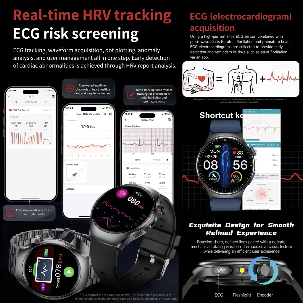 Nuovo Smartwatch 2026 con ECG, - Gmt Dual Timezone Watch recensione e prezzo