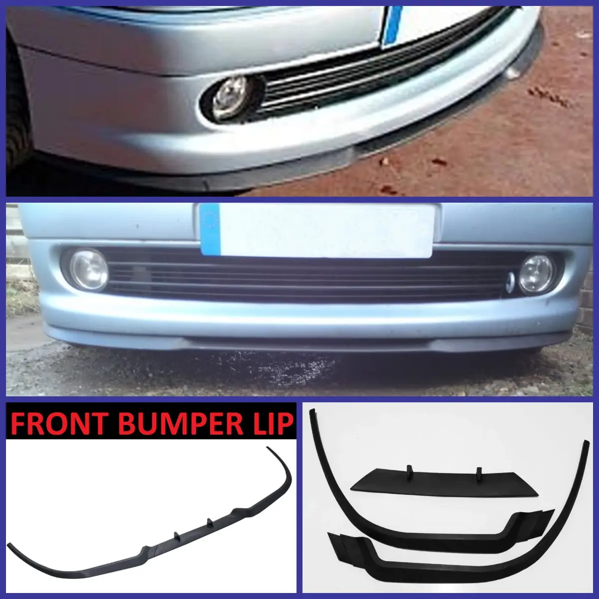 For Peugeot 306 CUPRA R FRONT SPOILER BUMPER LIP Euro Spoiler Lip Universal 3 pcs Body Kit Splitter Car Accessories Compatible