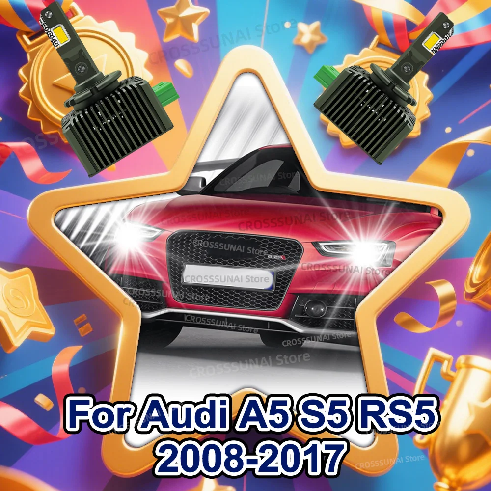 

LED Canbus Headlight 6000K Auto Lamps For Audi A5 S5 RS5 2008-2017 2009 2010 2011 2012 2013 2014 2015 2016
