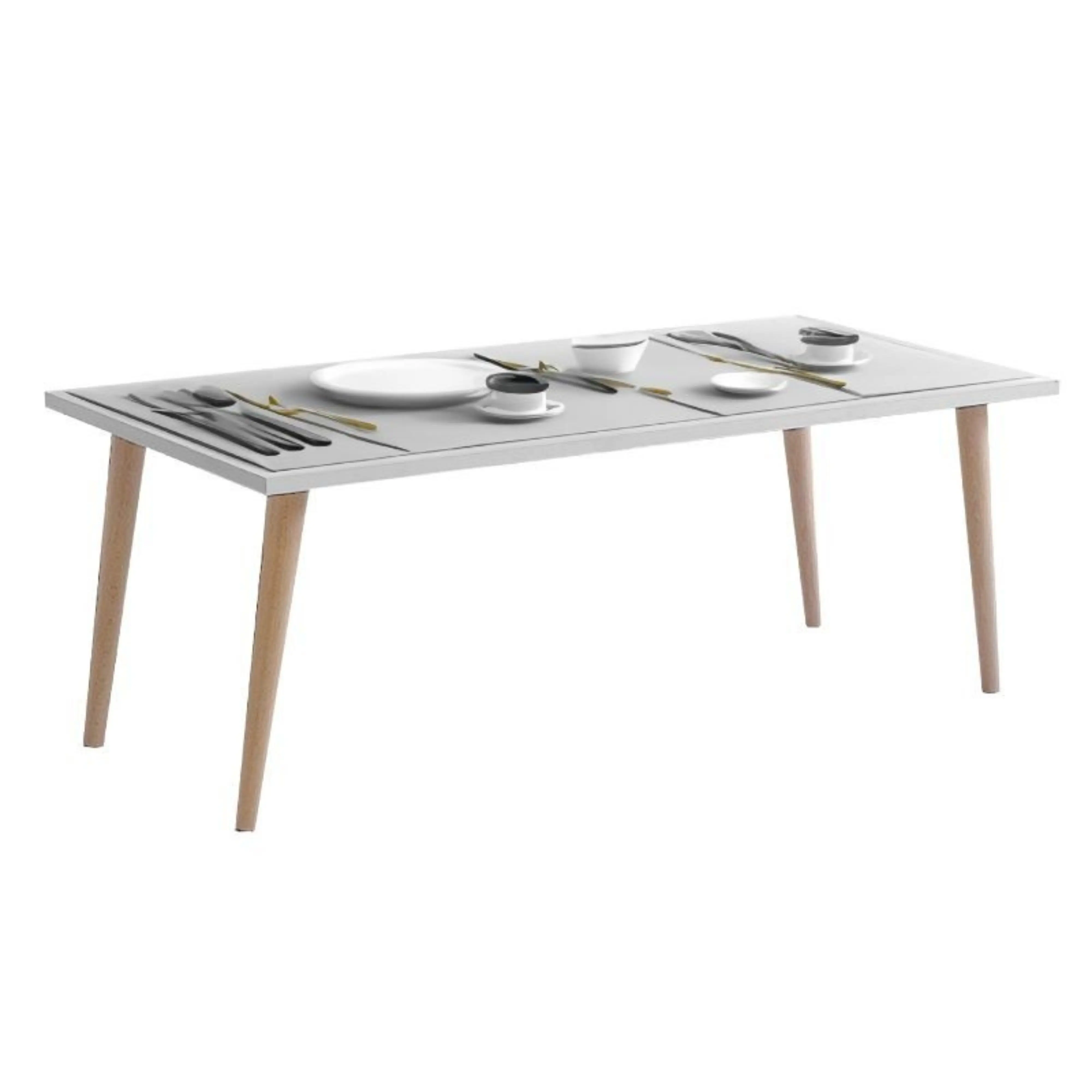 Couvet coffee table in Cambrian and Beech for living or dining room 90x40 Cm