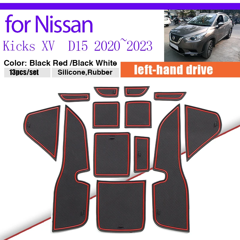 

Dust-proof Pad for Nissan Kicks XV D15 2020~2023 2021 2022 Storage Rubber Mat Door Slot Groove Cup Cushion Coaster Sticker Auto