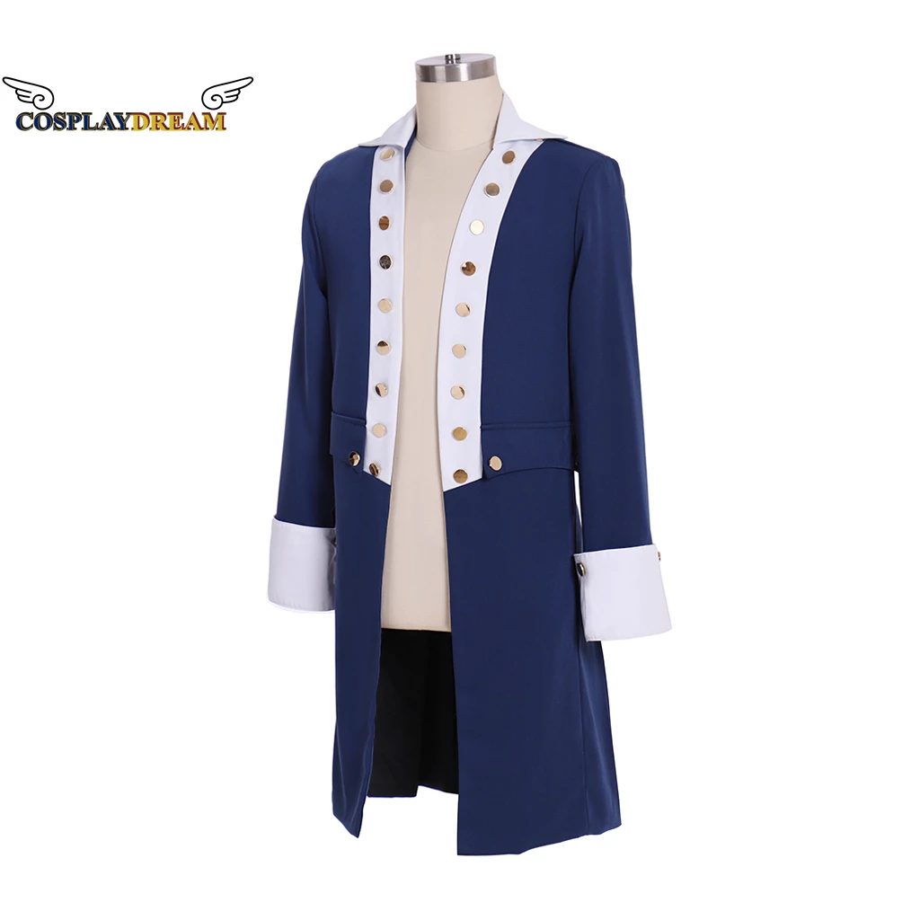 

Musical Rock Opera Hamilton Alexander Cosplay Costume Jacket Adult Men Victorian Navy Blue Uniform Jacket Halloween Costumes