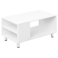 WOLTU White Coffee Table with Storage Living Room Table with Shelf 2 Side Compartments for Couch Sofa Home Decor
