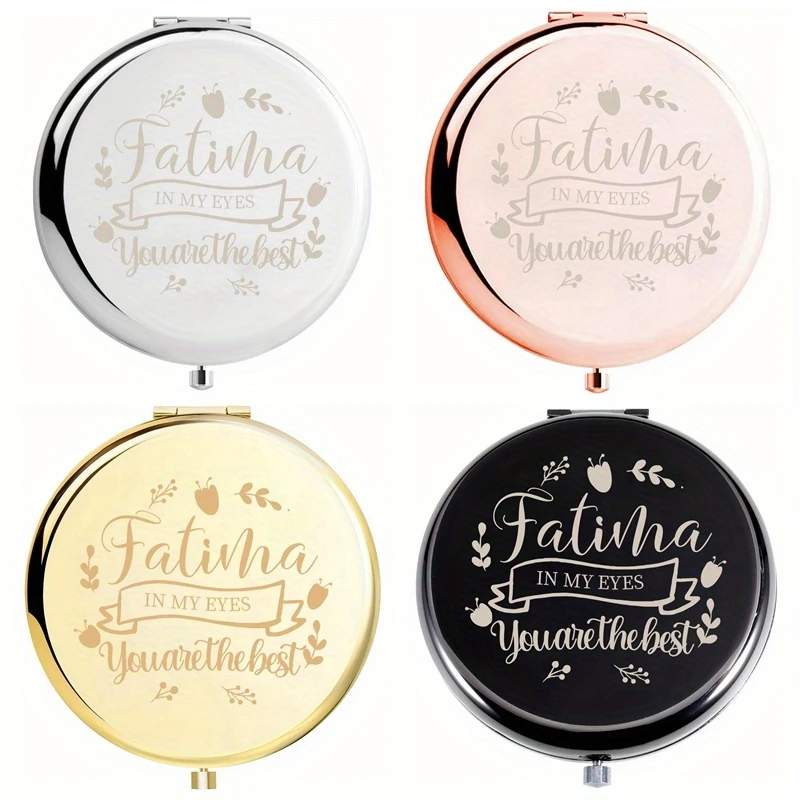 Custom Floral Pocket Compact Mirror, Personalized Cosmetic Accessory, Great Birthday & Graduation Gift for Sisters and Friends