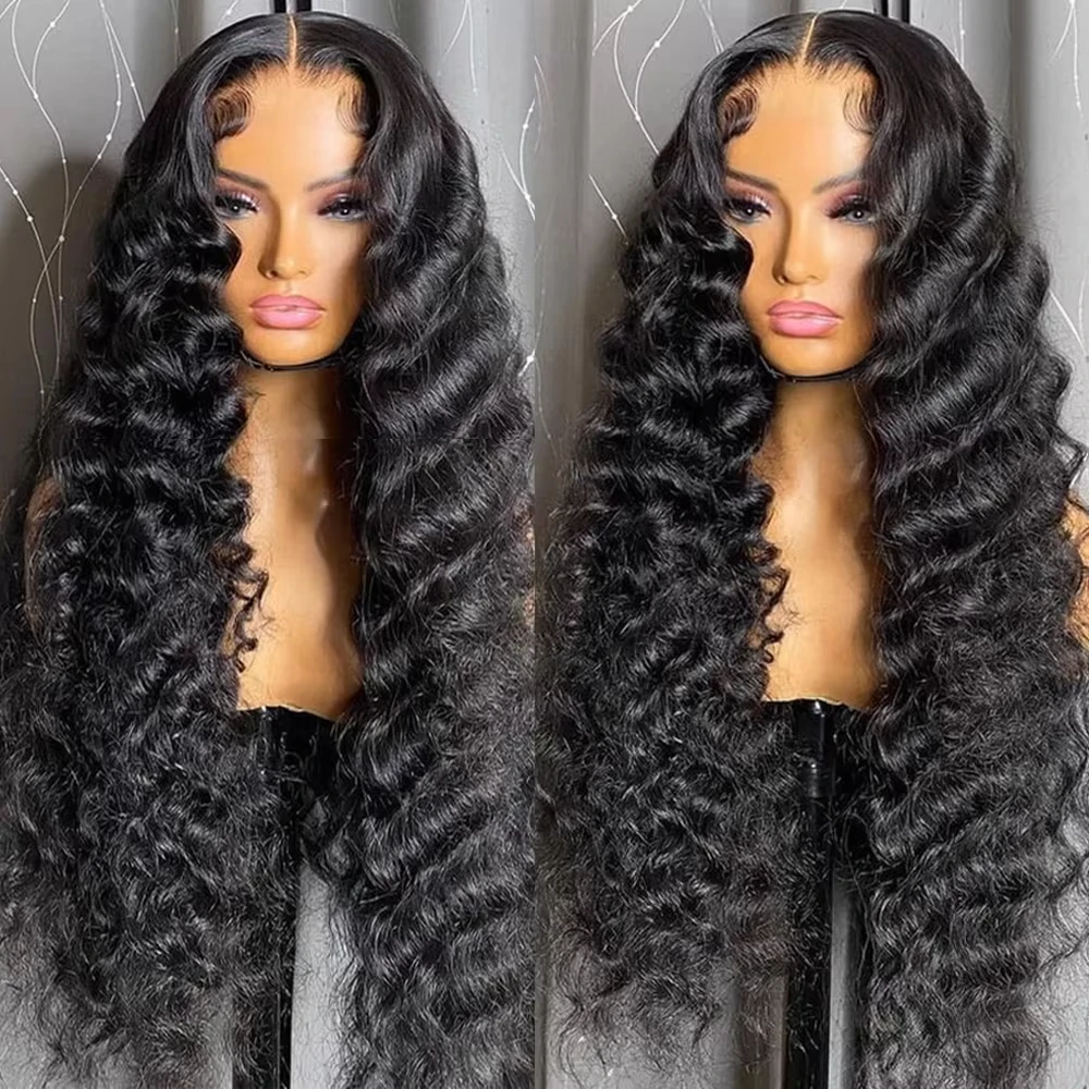 

300 Density Loose Wave HD 13x6 Lace Frontal Wigs Human Hair Transparent Black Wig Curly 13x4 Lace Front Human Hair Water Wave