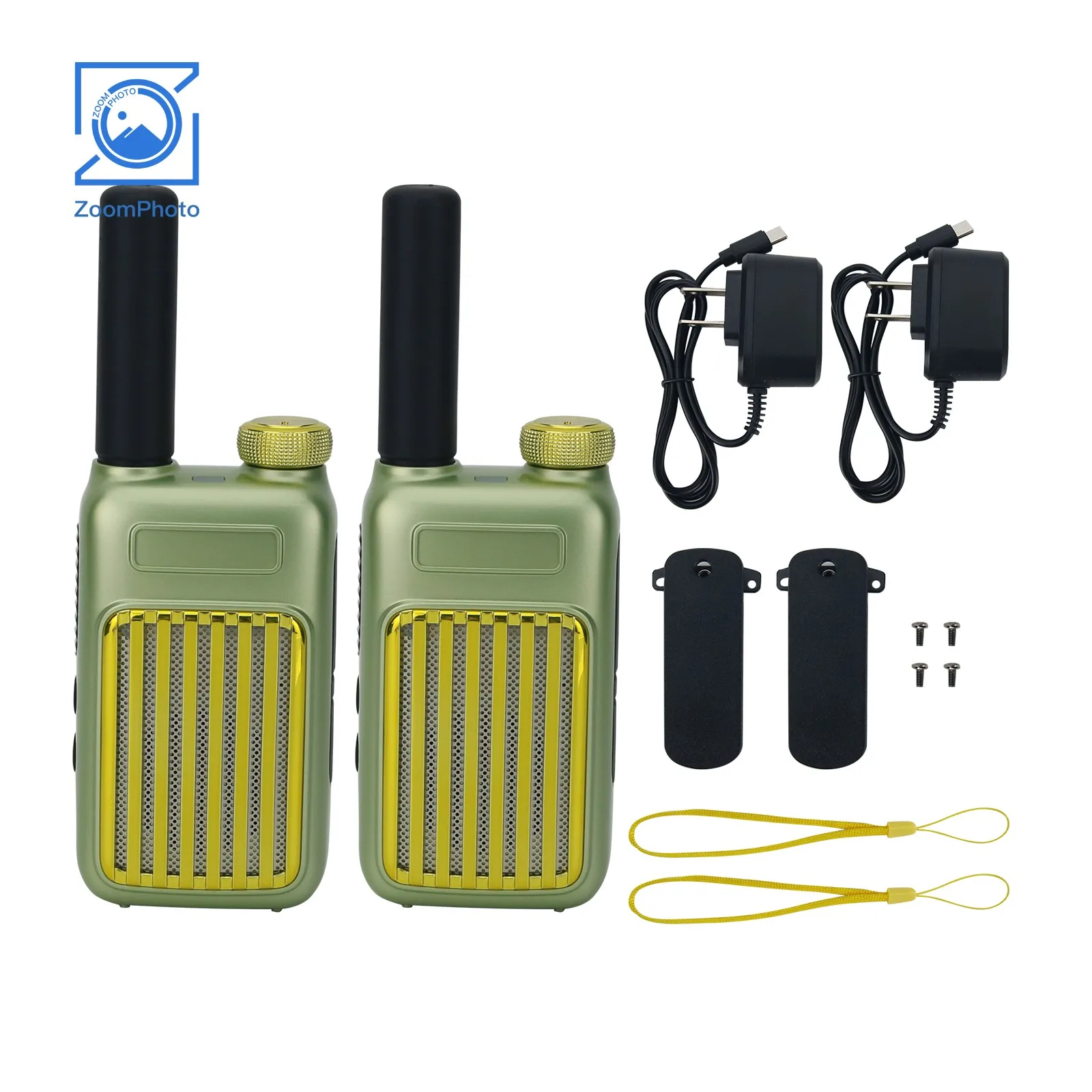 Pair of GT58 Portable Mini Walkie Talkie One Click Frequency Matching Handheld Outdoor Radio for Children