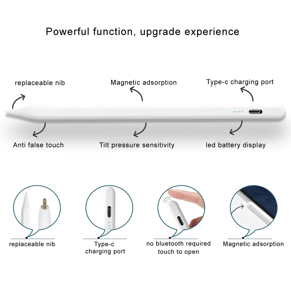 タブレットタッチスクリーンペン,ワイヤレス磁気吸引ペン,iPad,Samsung,Android,Windows,Huawei,iOSと互換性があります