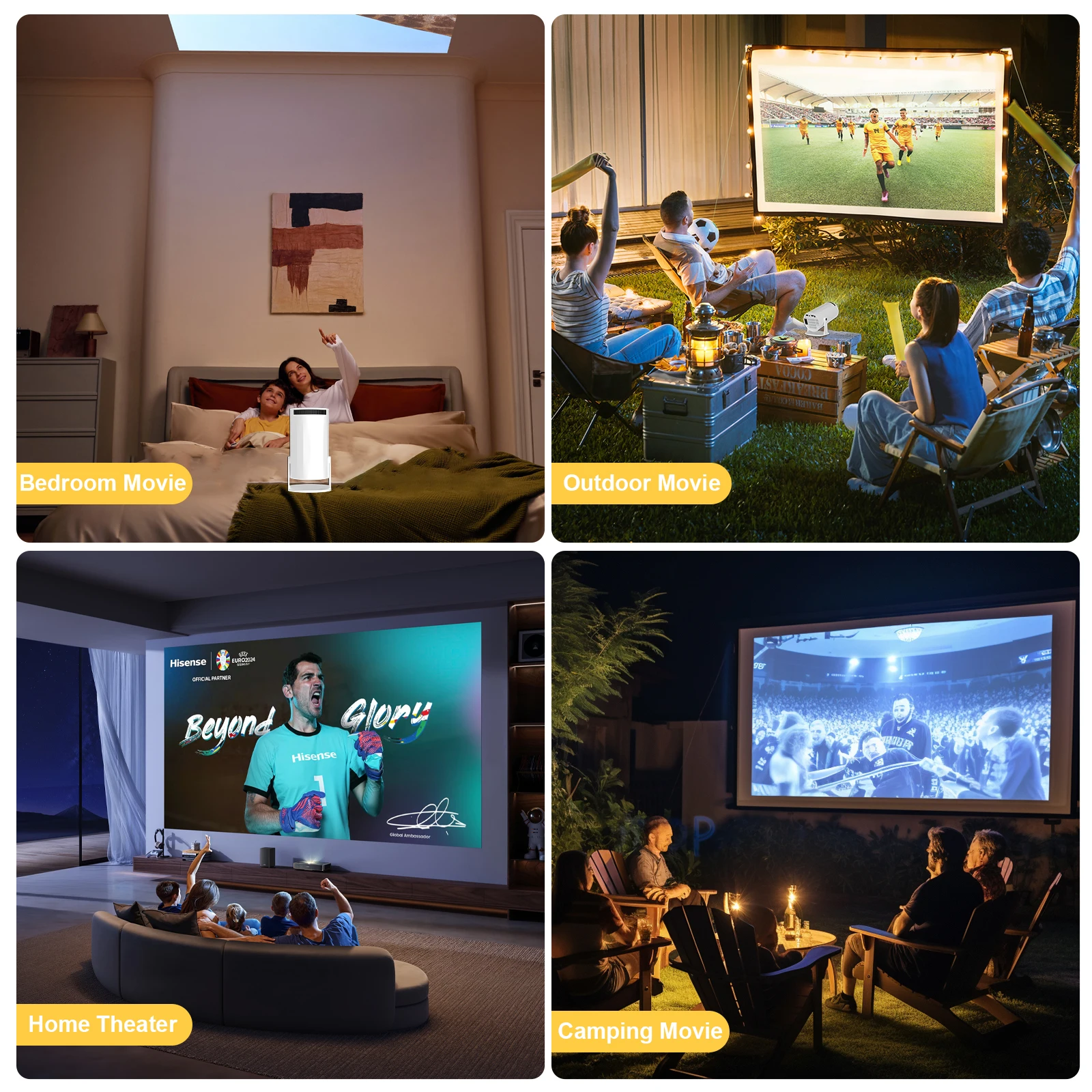 جهاز عرض أندرويد ذكي 4K جديد 2025 - 180 ° حامل دوار + حجر مفاتيح تلقائي، المنزل/المكتب/التخييم الكل في واحد - واي فاي/بلوتوث مزدوج #6