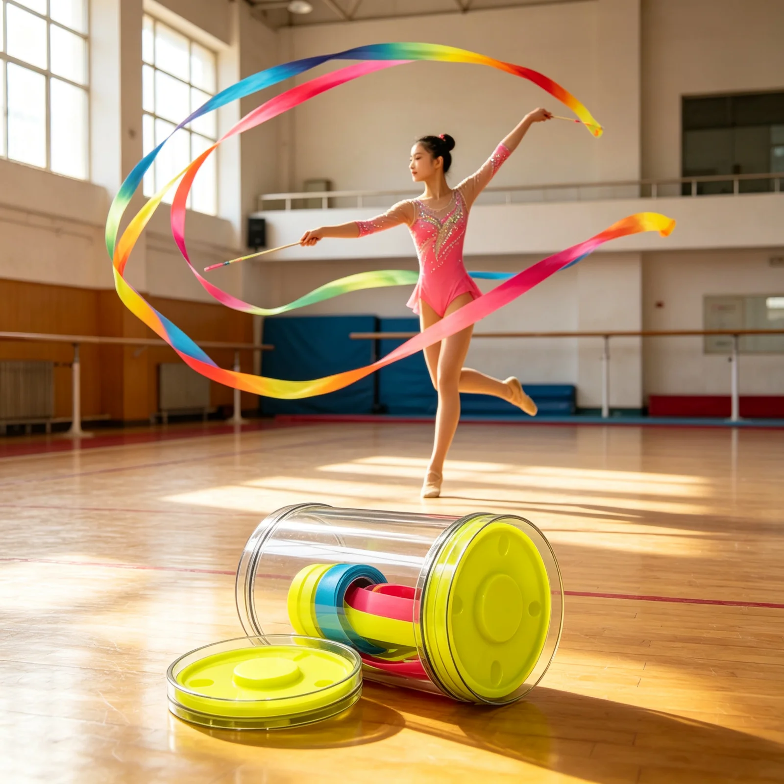 Rhythmic Gymnastics Ribbon Case Competition Ready Rhythmic Ribbon Organizer Knot Avoidance Sports Gear for Gymnasts, Training