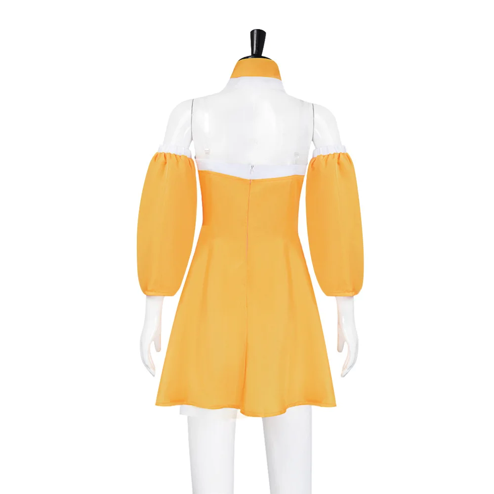 Levy McGarden Cosplay Costume, Anime Fairy Tail Levy Outfit, Yellow Dress With Bow, Female Anime Dress