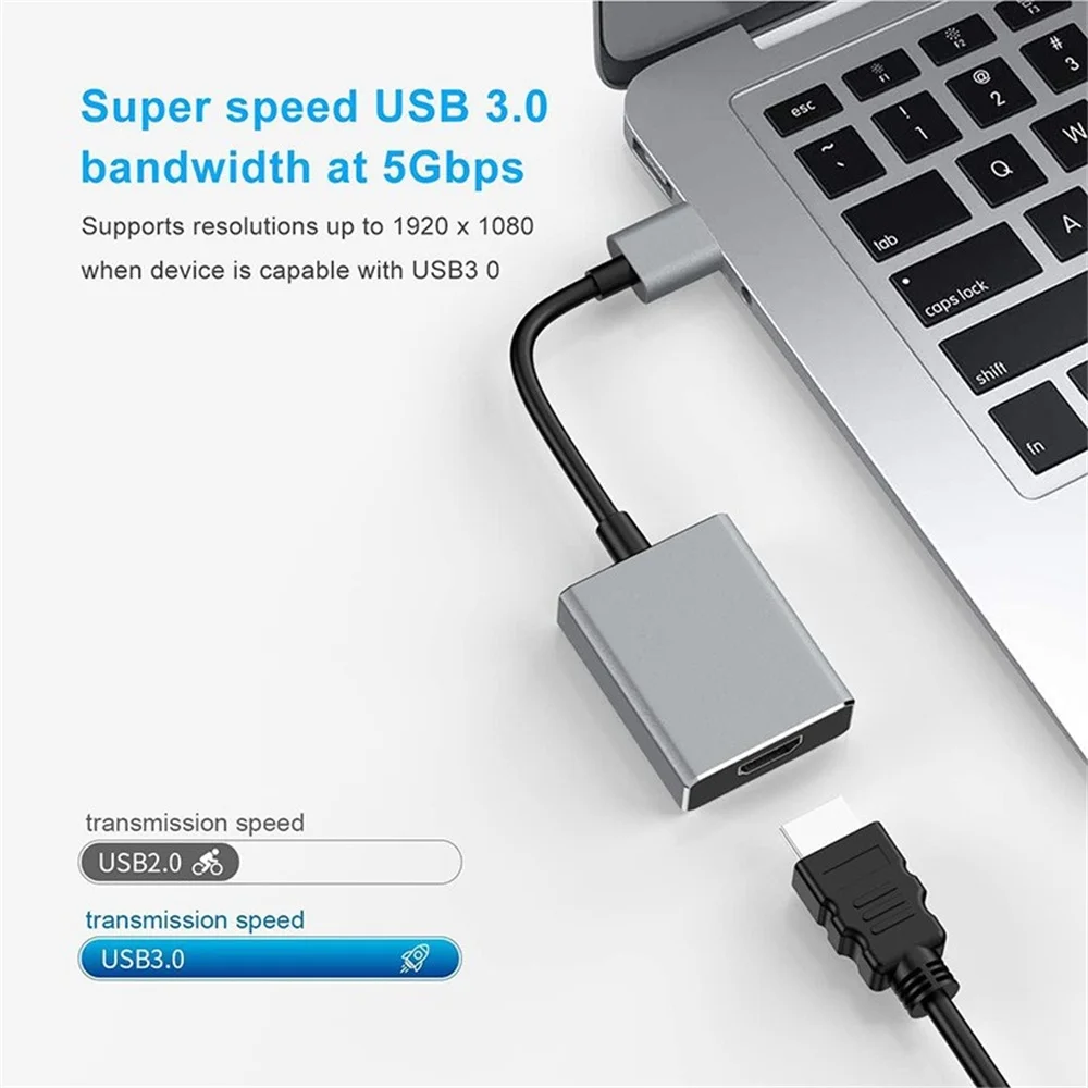 Konwerter USB na HDMI Adapter typu C VGA Komputer Zewnętrzny monitor HD Line TV Projektor — zdjęcie produktu 3
