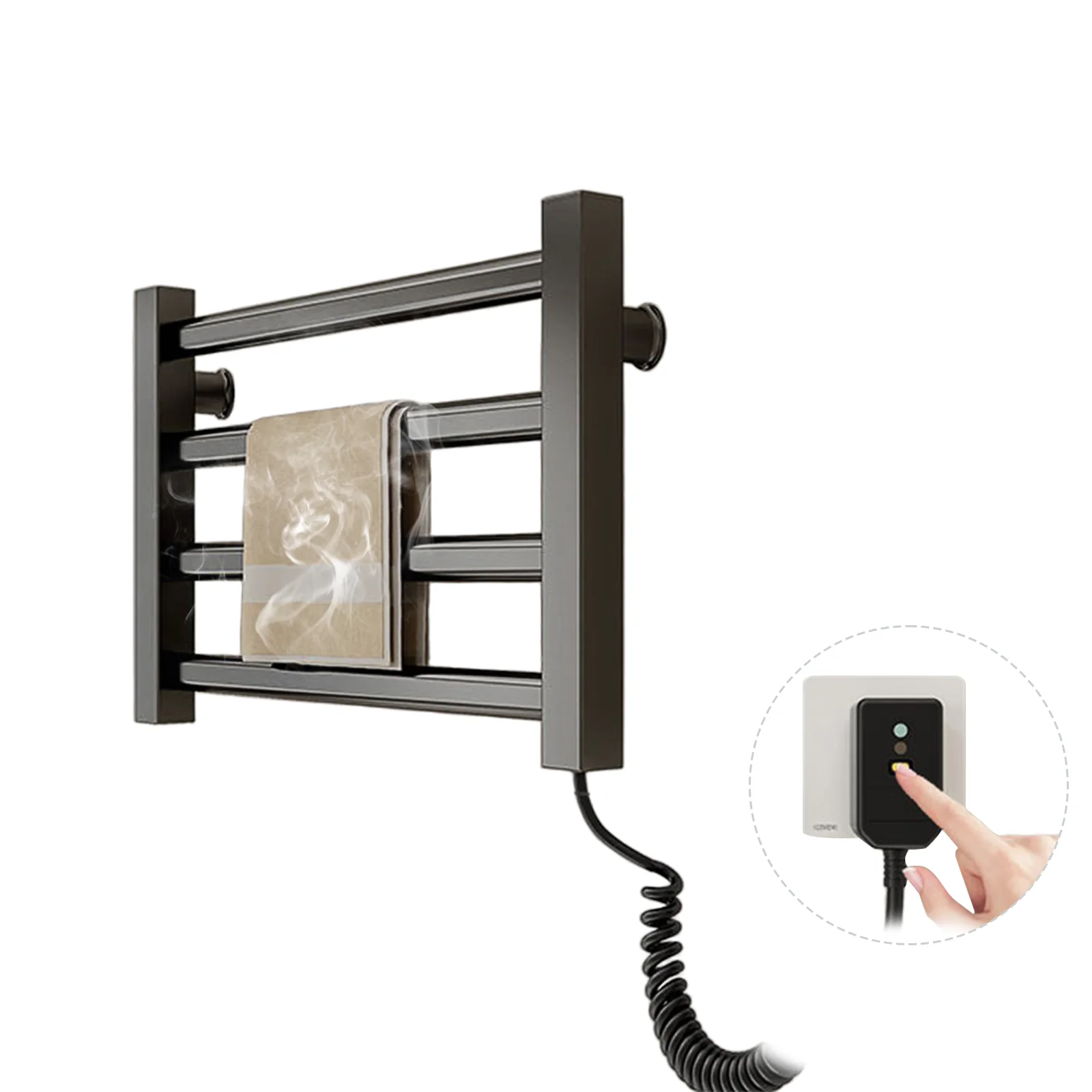 SmartElectricHeatedTowelRack,55°CConstantTemp,IPX4Waterproof,Wall-MountedAluminumWarmerforBathroom,Drill-FreeInstall-AliExpress13