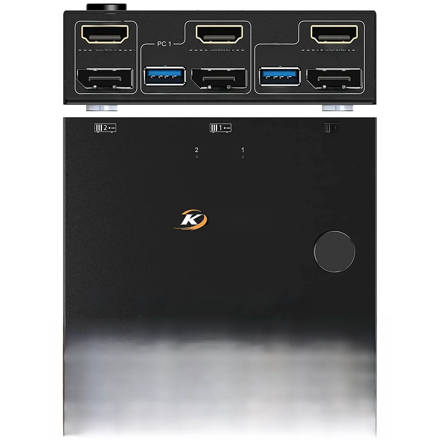 KVM Displayport KVM Switch, Suporta para 2 Computadores, Mouse Teclado e Monitor, Monitores Duplos,